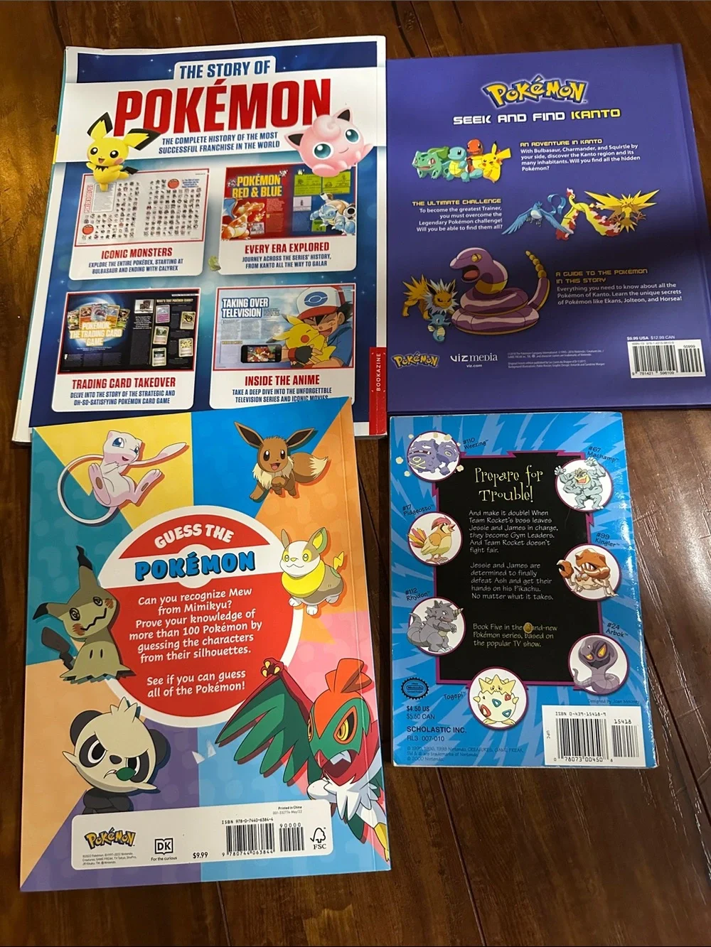Pokemon Book Lot 4 NEW Seek & Find Kanto Guess the Pokemon Team Rocket Retro Gam